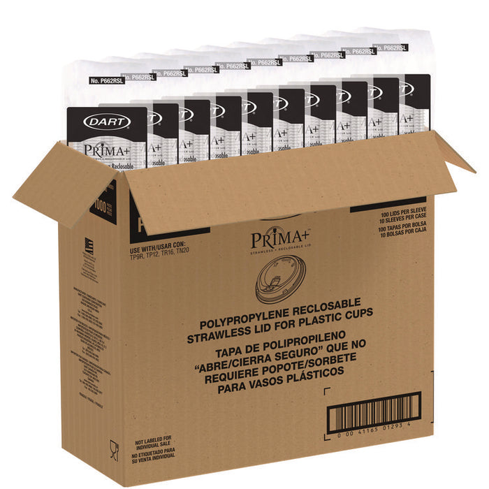 Prima Strawless Plastic Lids, Fits 9 oz to 20 oz Cold Cups, Clear, 1,000/Carton