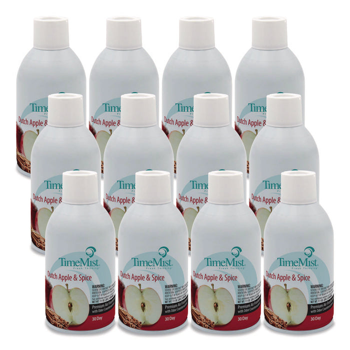 Premium Metered Air Freshener Refill, Dutch Apple and Spice, 7.1 oz Aerosol Spray, 12/Carton