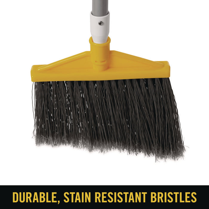 Angled Large Broom, 48.78" Length, Silver/Gray