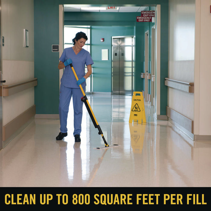 Pulse Microfiber Spray Mop System, 17" Microfiber Head, 52" Yellow Plastic Handle