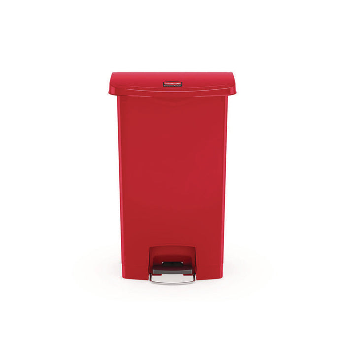 Streamline Resin Step-On Container, Front Step Style, 13 gal, Polyethylene, Red