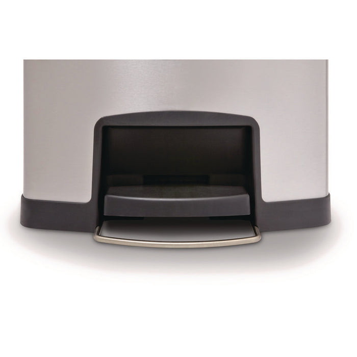 Slim Jim Stainless Steel Step-On Container, Front Step Style, 24 gal, Stainless Steel, Black