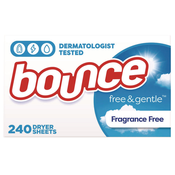 free and gentle Dryer Sheets, Fragrance Free, 240 Sheets/Box, 4 Boxes/Carton