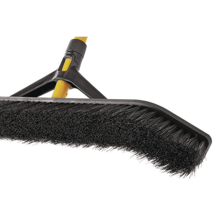 Maximizer Push-to-Center Broom, 36 x 58.13, Polypropylene Bristles, Steel Handle, Yellow/Black