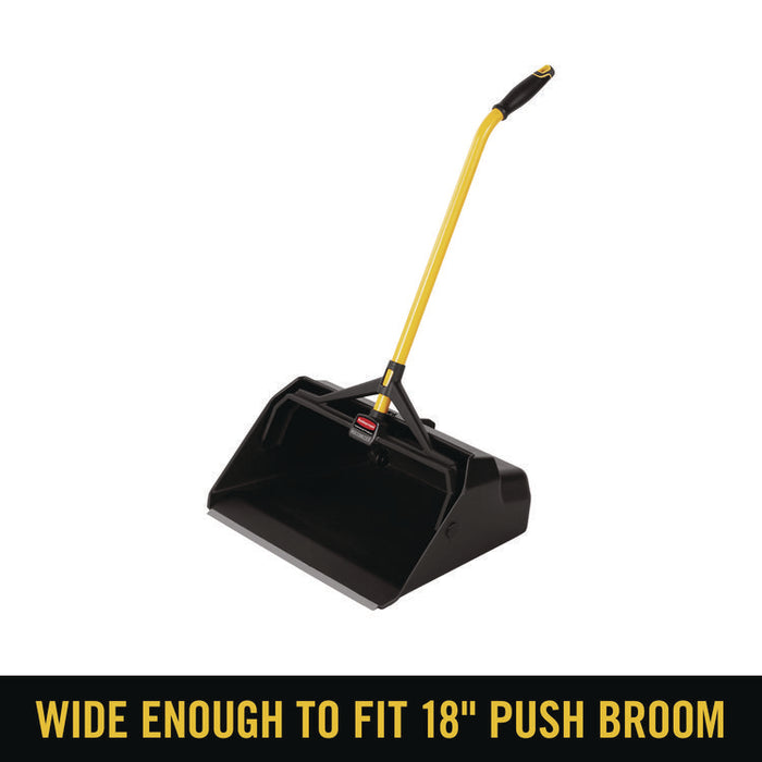 Maximizer Heavy-Duty Stand Up Debris Pan, 20.44 x 29, 32" Handle, Plastic, Yellow/Black