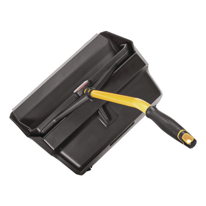 Maximizer Heavy-Duty Stand Up Debris Pan, 20.44 x 29, 32" Handle, Plastic, Yellow/Black