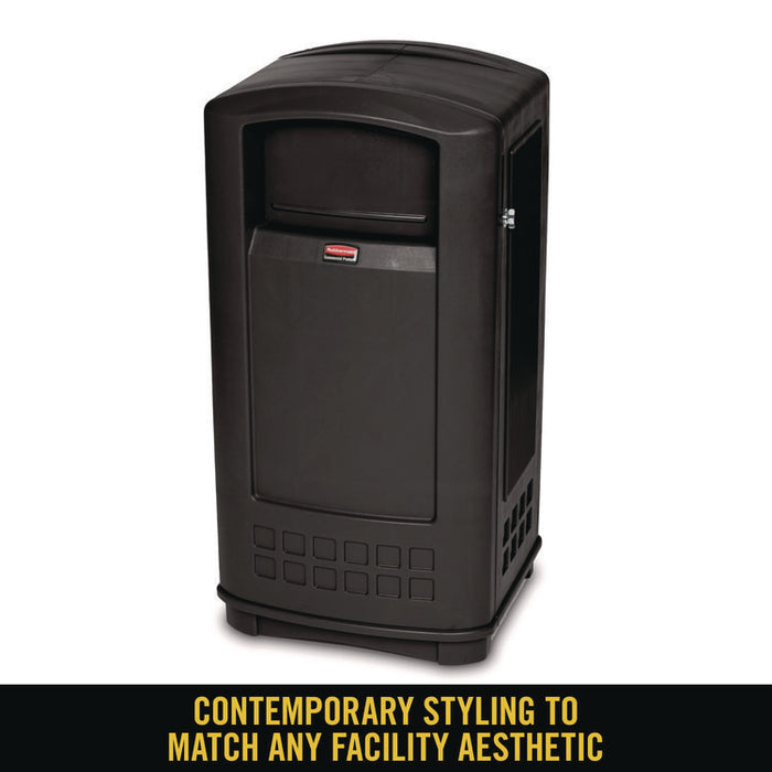 Plaza Jr. Container, 35 gal, Plastic, Black