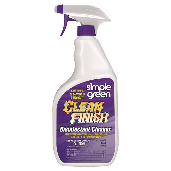 Clean Finish Disinfectant Cleaner, Herbal Scent, 32 oz Spray Bottle, 12/Carton