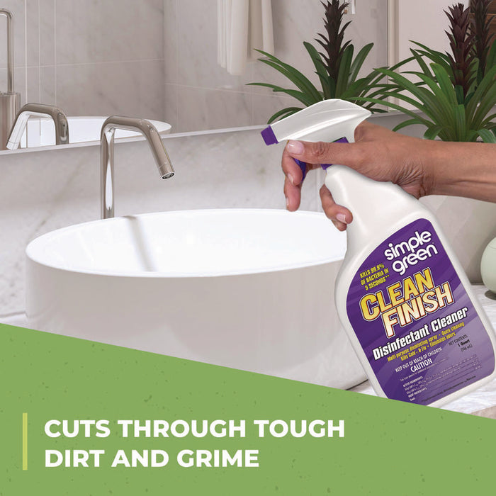 Clean Finish Disinfectant Cleaner, Herbal Scent, 32 oz Spray Bottle, 12/Carton