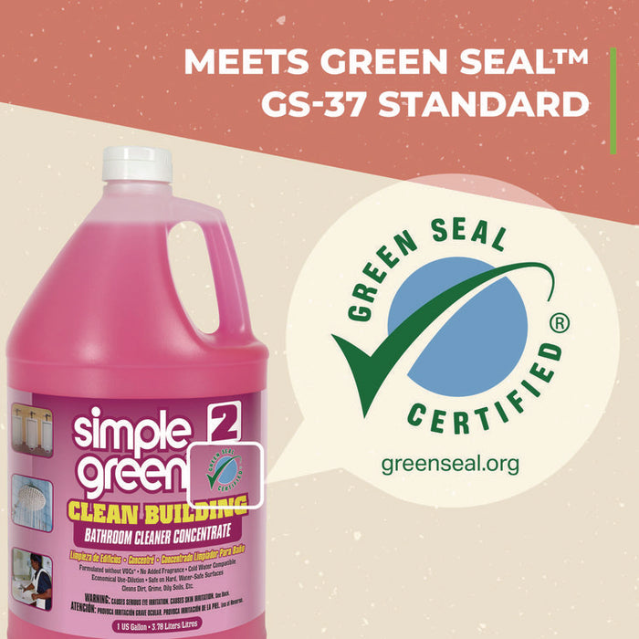 Clean Building Bathroom Cleaner Concentrate, Unscented, 1 gal Bottle, 2/Carton