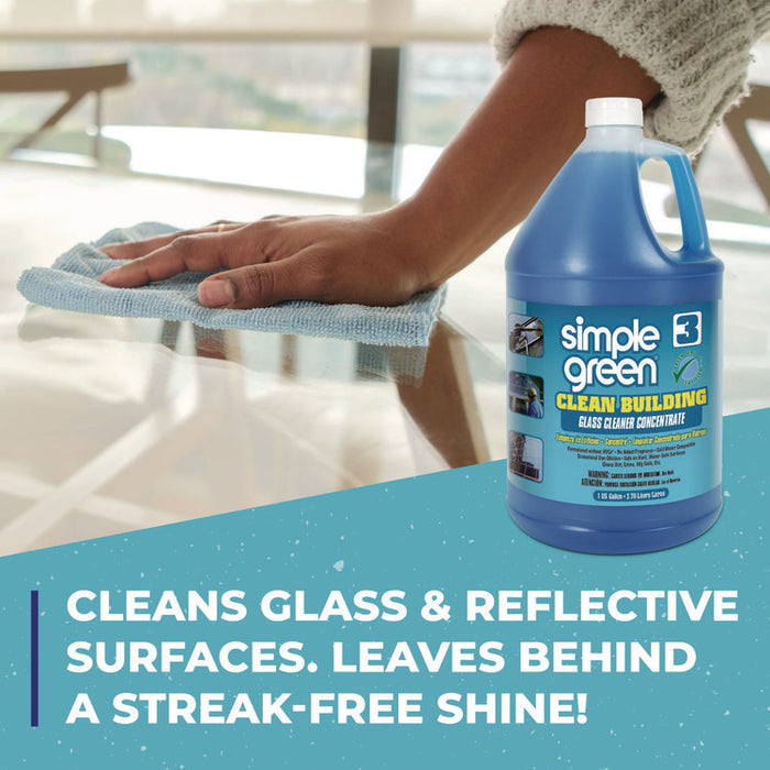 Clean Building Glass Cleaner Concentrate, 1 gal Bottle, 2/Carton