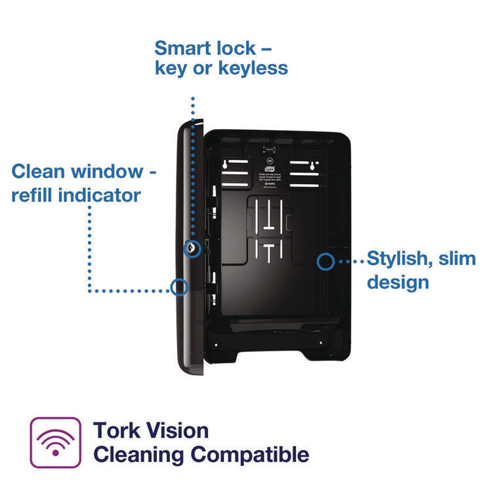 Xpress Multifold Hand Towel Dispenser H2, 11.9 x 4 x 17.5, Black