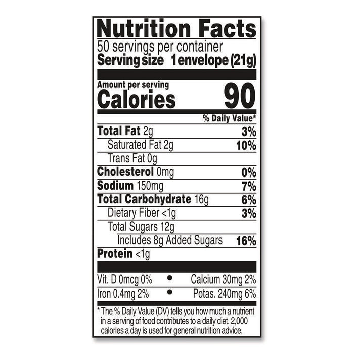 Hot Cocoa Mix, Regular, 0.73 oz. Packets, 50 Packets/Box