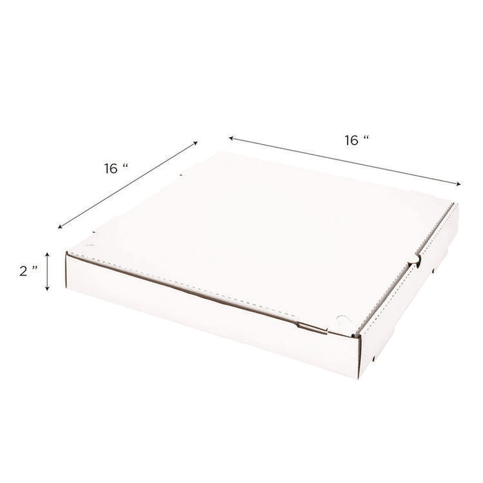 Corrugated Pizza Boxes, 16 x 16 x 1.97, White/Brown, 50/Carton