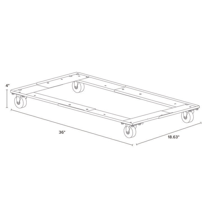 File Cabinet Dolly, 1,000 lb Capacity, 42 x 24 x 4, Black
