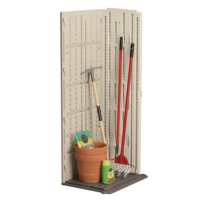 Vertical Storage Shed, 22 cu ft, 2 ft 8.25" x 2 ft 1.5" x 6 ft, Vanilla/Stoney
