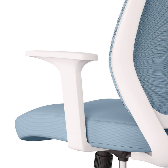 Alera Wessex Ergonomic Fabric Mesh Swivel Task Chair, Up to 275 lb, 17.09 to 20.83 Seat Height, Seafoam Seat/Back, White Base