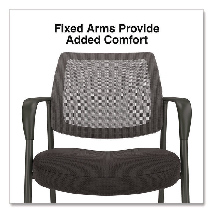 Alera Wessex Mesh Fabric Guest Chair, 24.41 x 23.62 x 35.04, Black Seat, Black Back, Black Base