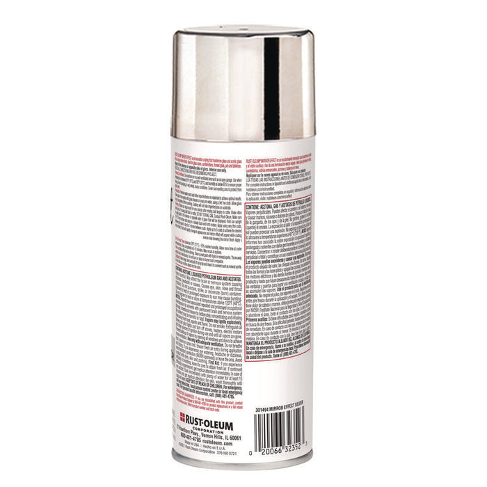 Specialty Mirror Effect Spray Paint, High Gloss Mirror, 6 oz Aerosol Can, 6/Carton