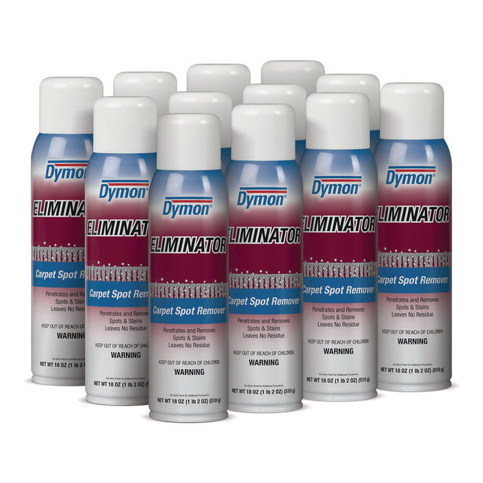 Eliminator Carpet Spot and Stain Remover, Unscented, 18 oz Aerosol Spray, 12/Carton