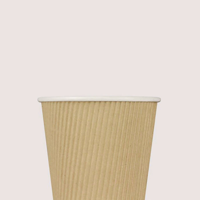 Ripple Hot Cups, 10 oz, Paper, Kraft/White, 500/Carton