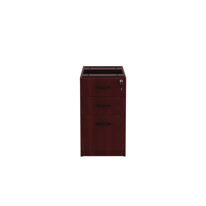 Alera Valencia Series Full Pedestal File, Left/Right, 3-Drawers: Box/Box/File, Legal/Letter, Mahogany, 15.63" x 20.5" x 28.5"