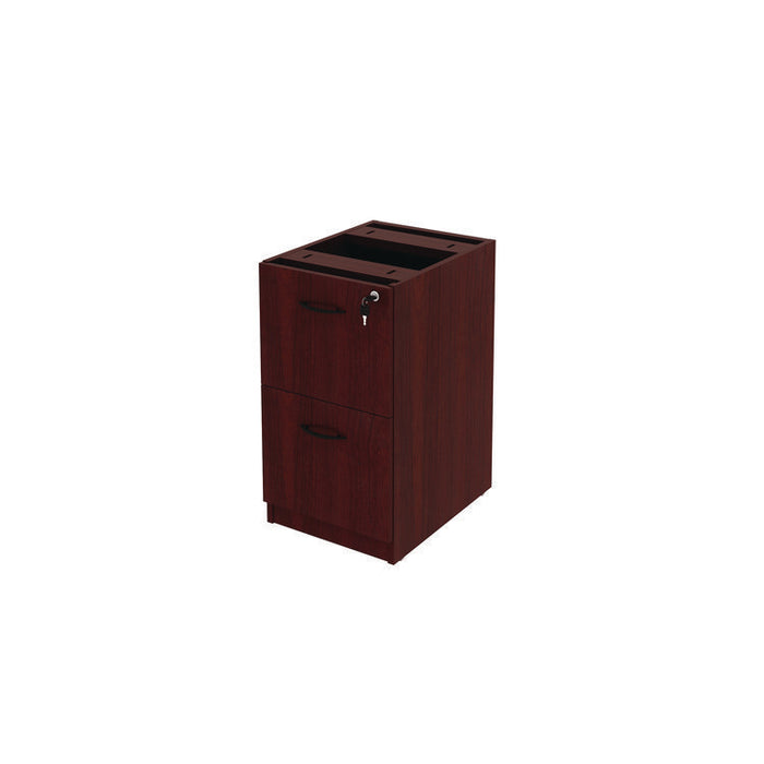 Alera Valencia Series Full Pedestal File, Left or Right, 2 Legal/Letter-Size File Drawers, Mahogany, 15.63" x 20.5" x 28.5"