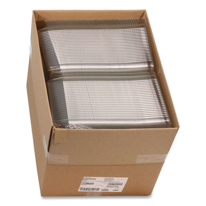 SmartLock PET Hinged Lid Bakery Container, 8.75 x 8.25 x 3.63, Clear, Plastic, 200/Carton