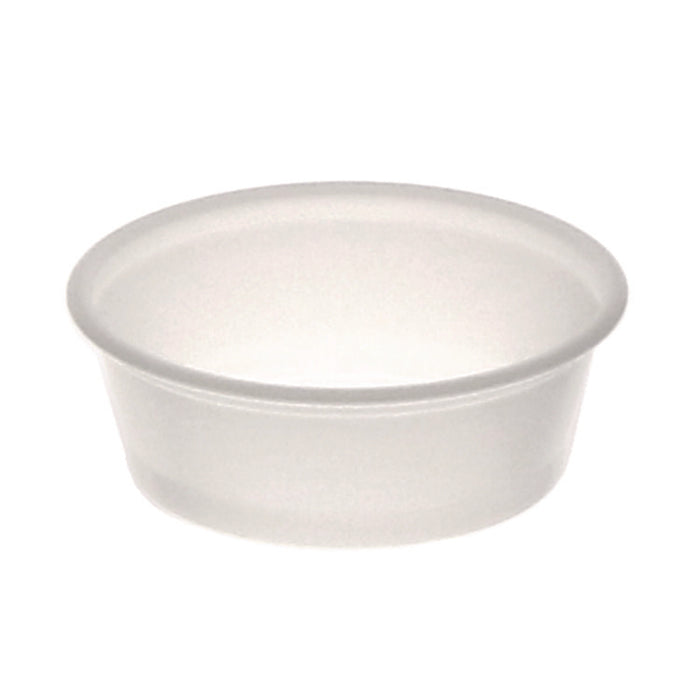 Plastic Portion Cup, 1.5 oz, Translucent, 125/Sleeve, 20 Sleeves/Carton