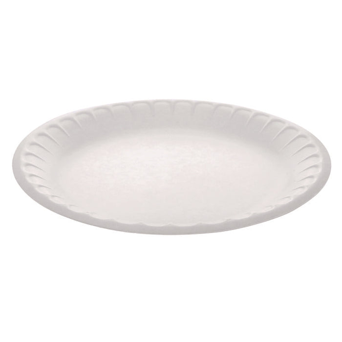 Placesetter Satin Non-Laminated Economy Foam Dinnerware, Plate, 9" dia, White, 500/Carton