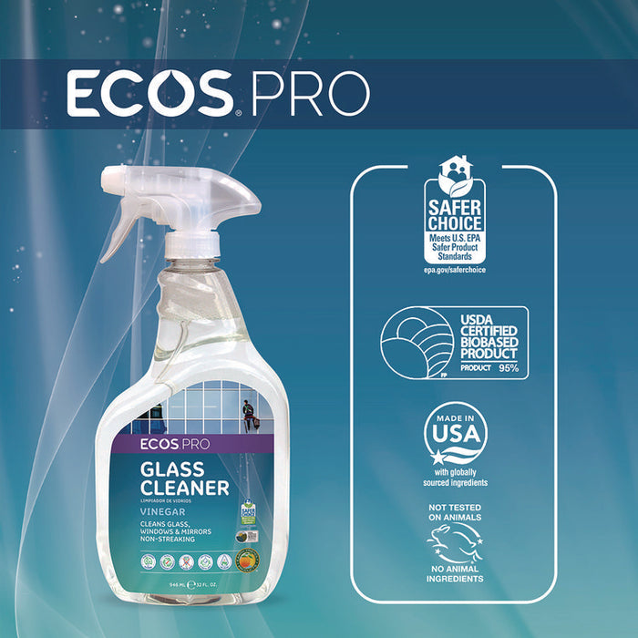 Glass Cleaner, 32 oz Spray Bottle, 6/Carton