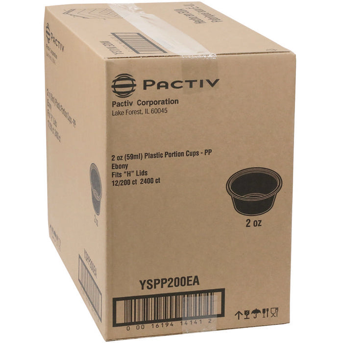 Plastic Portion Cup, 2 oz., Black, 2,400/Carton