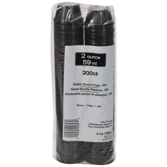 Plastic Portion Cup, 2 oz., Black, 2,400/Carton