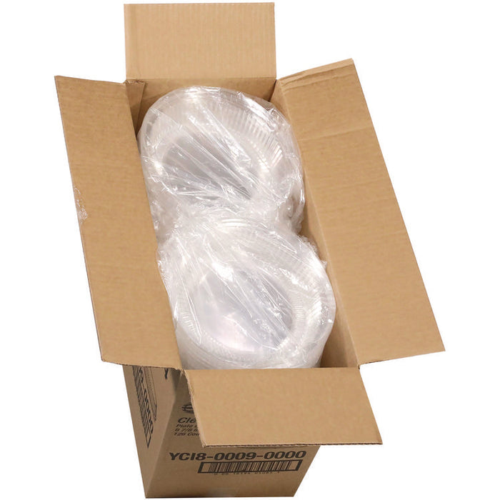 ClearView Dome-Style Lid with Tabs, 8.9" Diameter x 0.8" h, Clear, Plastic, 126/Carton