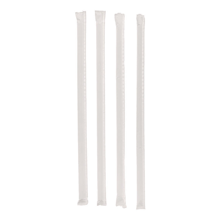 Giant Paper-Wrapped Straw, 10.25", Polypropylene, Translucent, 1,800/Carton