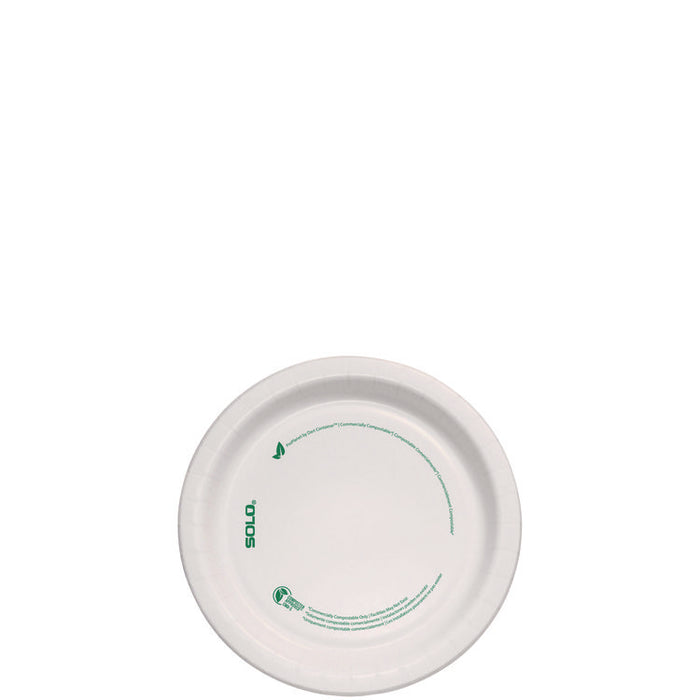 Compostable Paper Dinnerware, ProPlanet Seal, Plate, 6" dia, White, 125/Pack
