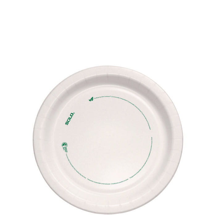 Compostable Paper Dinnerware, ProPlanet Seal, Plate, 8.5" dia, White, 125/Pack
