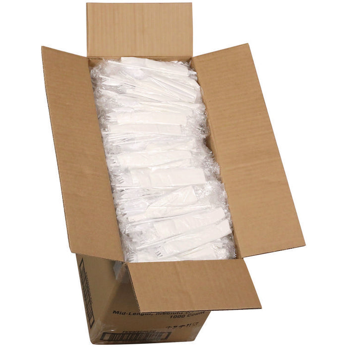 Fieldware Cutlery Kit, Mediumweight, Napkin/Spork/Straw, Plastic, White, 1,000/Carton