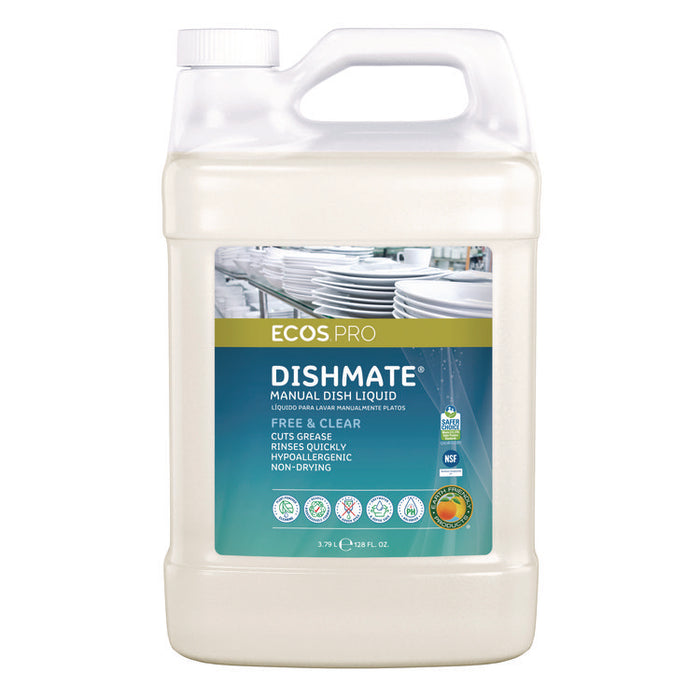 Dishmate Manual Dish Liquid, Unscented, 128 oz Bottle
