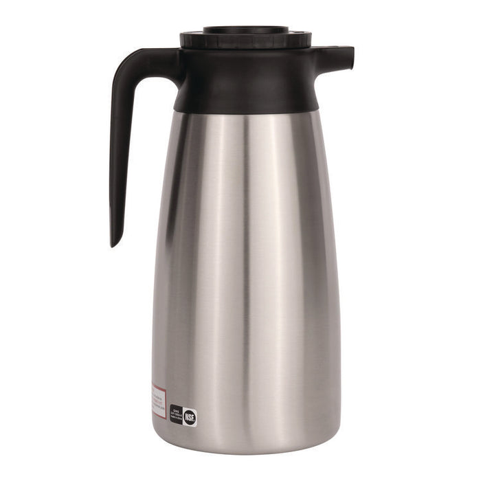 Thermal Vacuum Pitcher, 64 oz, Stainless Steel/Black
