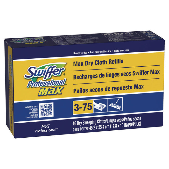 Max/XL Dry Refill Cloths, 17.88 x 10, White, 16/Box, 6 Boxes/Carton
