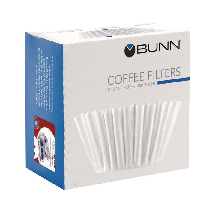 Coffee Filters, 8 to 12 Cup Size, Flat Bottom, 100/Pack, 12 Packs/Carton