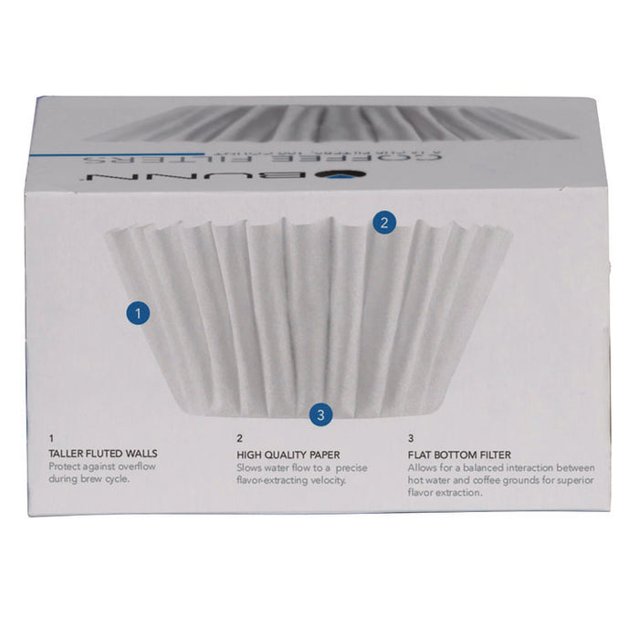 Coffee Filters, 8 to 12 Cup Size, Flat Bottom, 100/Pack, 12 Packs/Carton