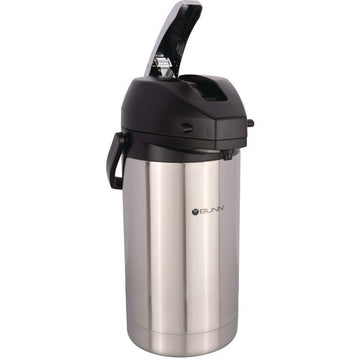 Lever Action Airpot, 101 oz, Stainless Steel/Black