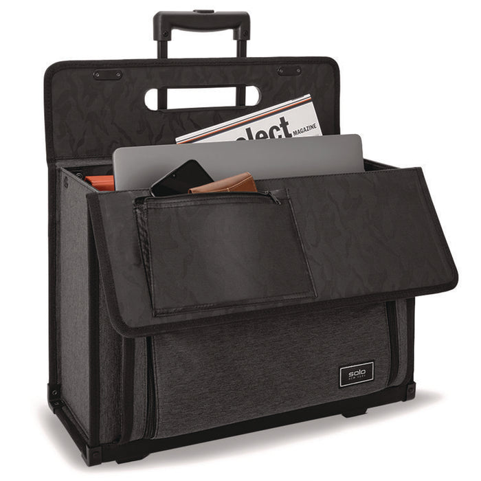 Classic Recycled Rolling Catalog Case, Fits Device Up to 17.3", 9.31 x 9.31 x 16.14, Gray/Black