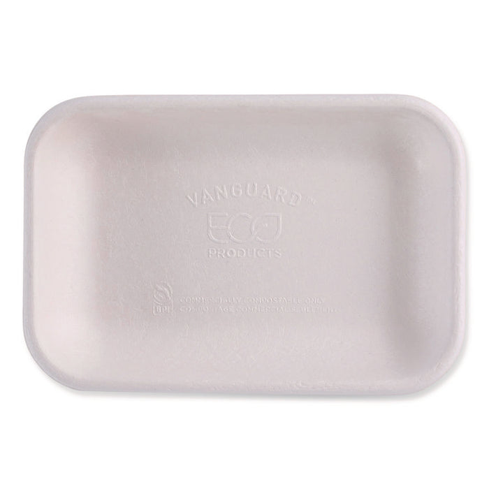 WorldView Vanguard Rectangular Container, 12 oz, 7 x 4.75 x 1, Sugarcane Fiber, White, 400/Carton