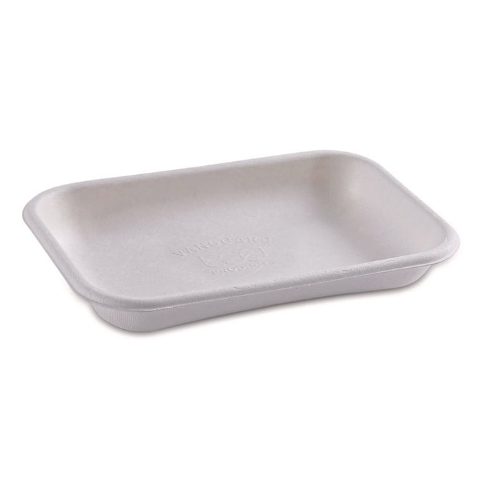 WorldView Vanguard Rectangular Container, 12 oz, 7 x 4.75 x 1, Sugarcane Fiber, White, 400/Carton