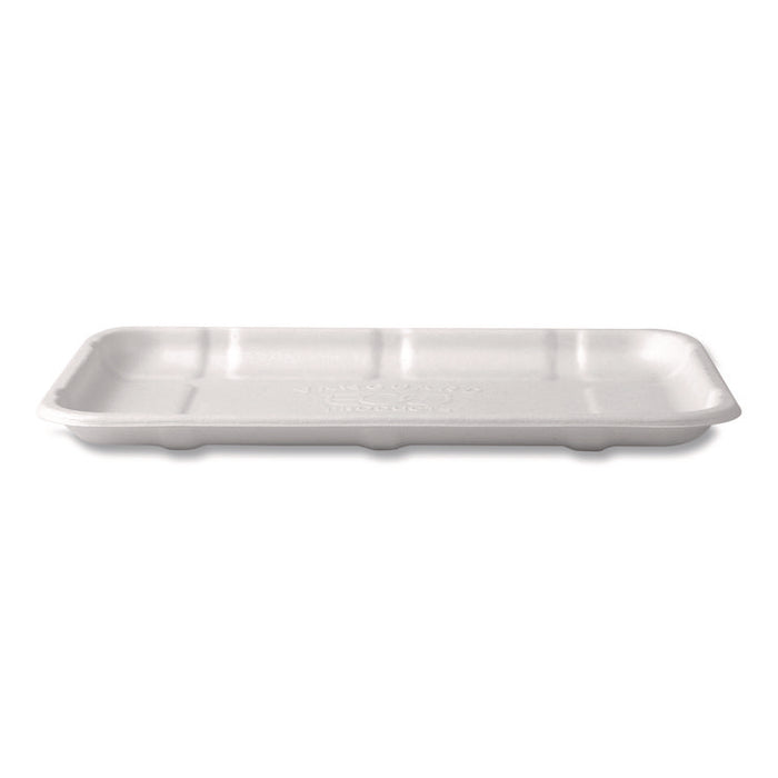 Meat and Produce Food Trays, 8.5 x 6.2 x 0.5, White, Sugarcane Fiber, 400/Carton