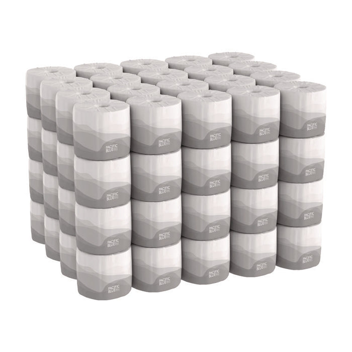 Pacific Blue Basic Bathroom Tissue, Septic Safe, 2-Ply, White, 550 Sheets/Roll, 80 Rolls/Carton