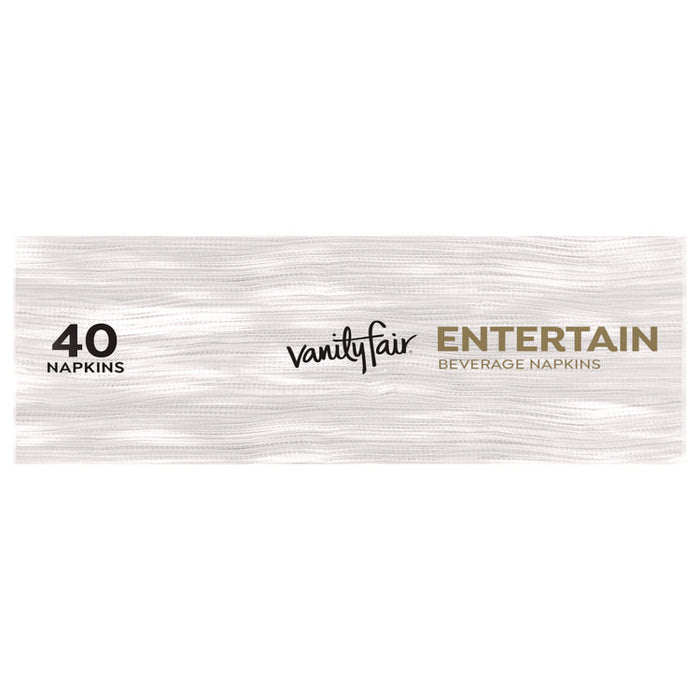 Entertain Beverage Napkins, 2-Ply, 9.8 x 9.8, White, 40/Pack, 12 Packs/Carton